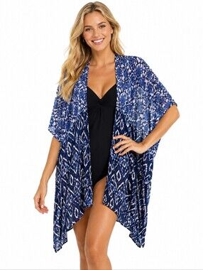BLACK TAPE Women's Twin Printed BOHO Rayon KIMONO Size Large